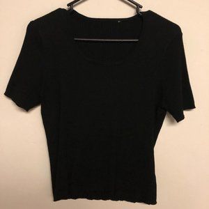 Casual Corner Black Short Sleeve Top